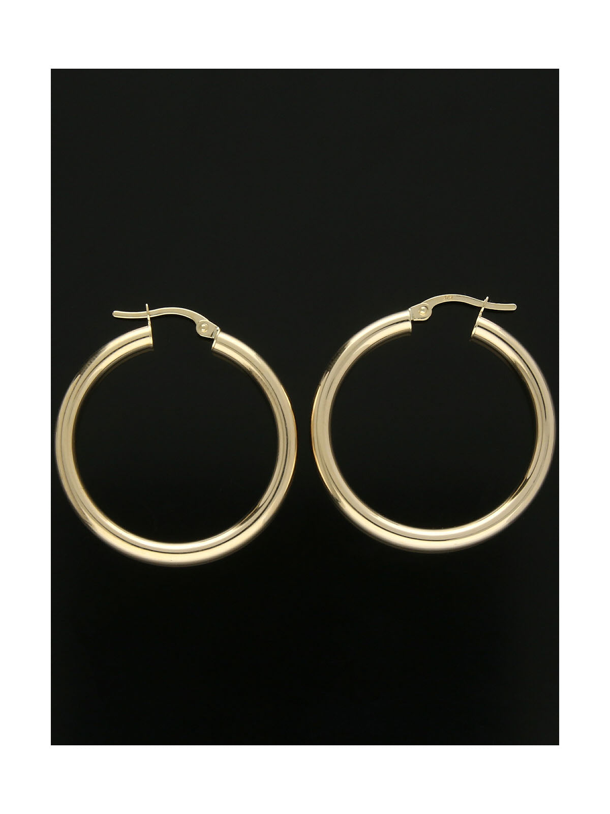 Polished Hoop Earrings 25mm in 9ct Yellow Gold