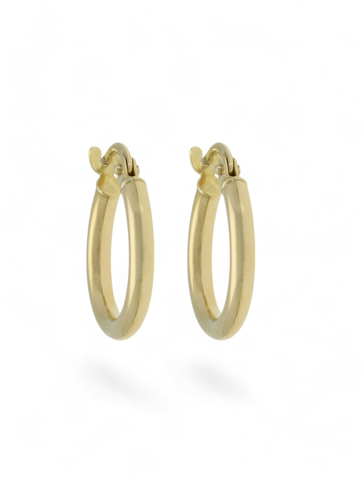 Polished Hoop Earrings 10mm in 9ct Yellow Gold