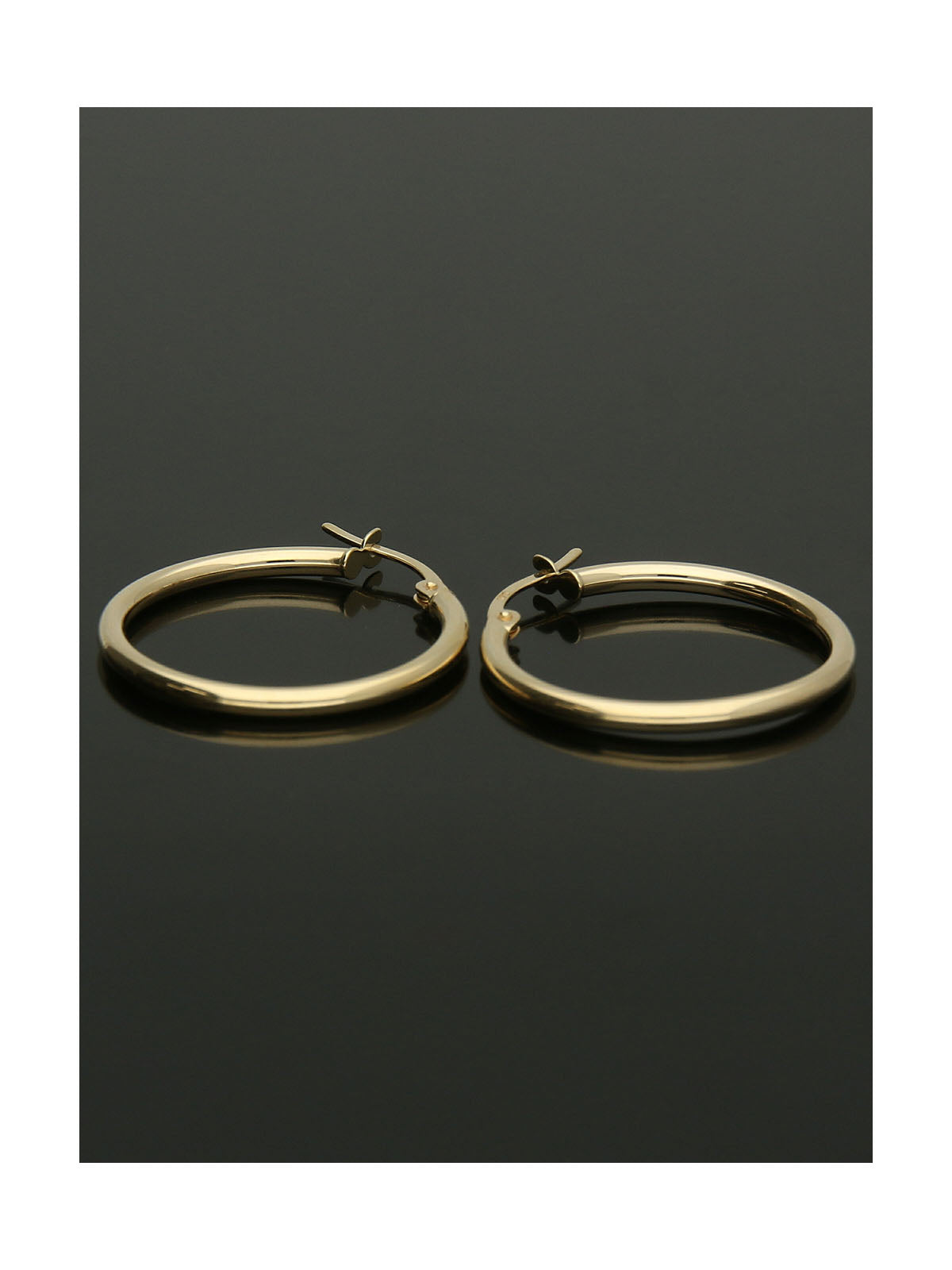 Polished Hoop Earrings 20mm in 9ct Yellow Gold