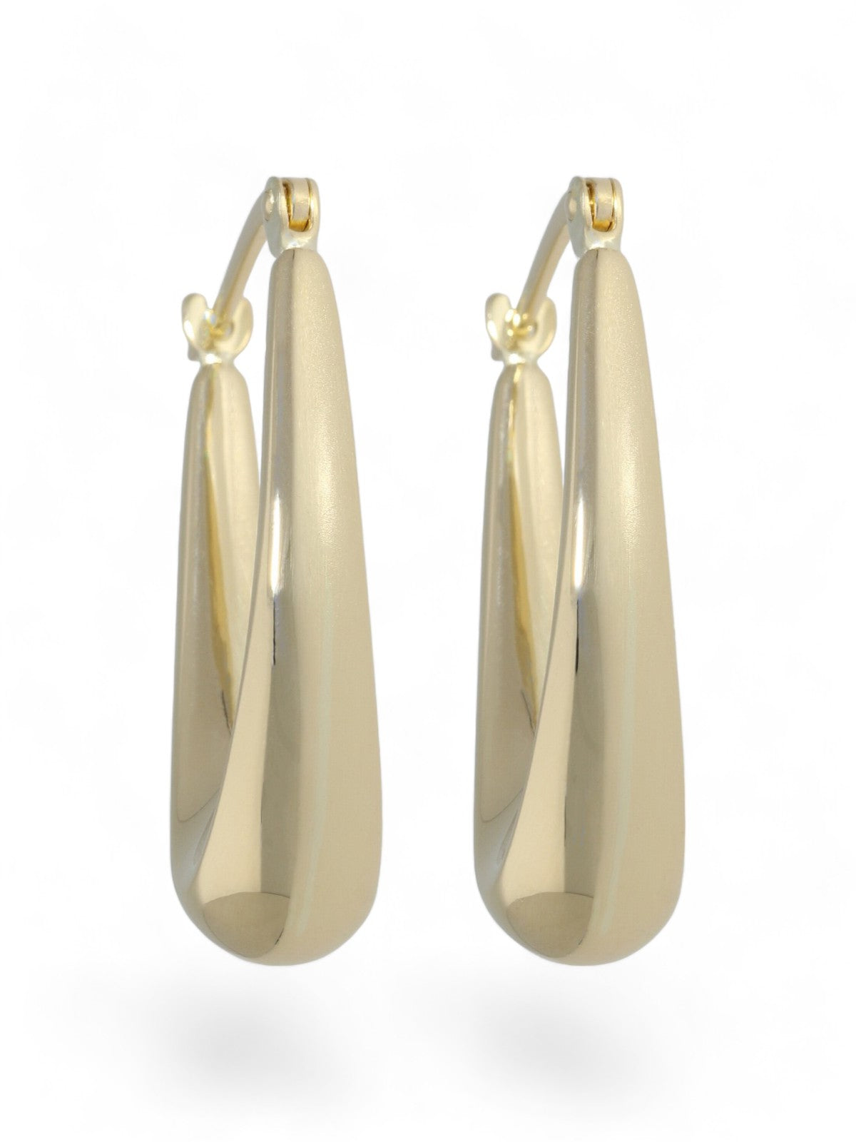 Racetrack Oval Hoop Earrings in 9ct Yellow Gold