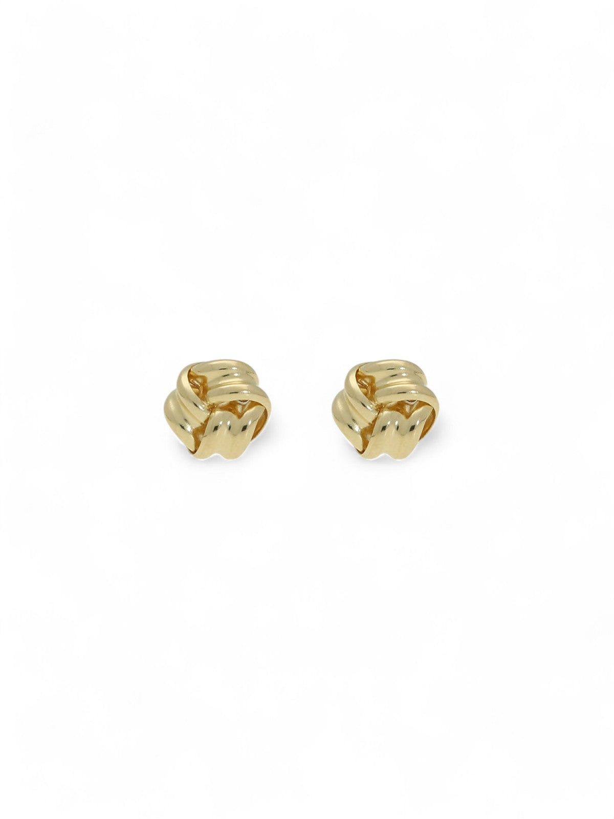 Polished Ribbed Knot Stud Earrings in 9ct Yellow Gold