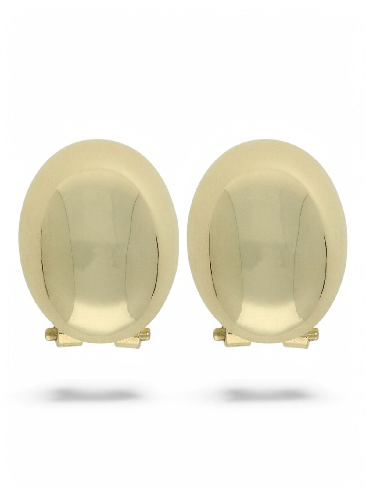Oval Domed Clip In Earrings in 9ct Yellow Gold