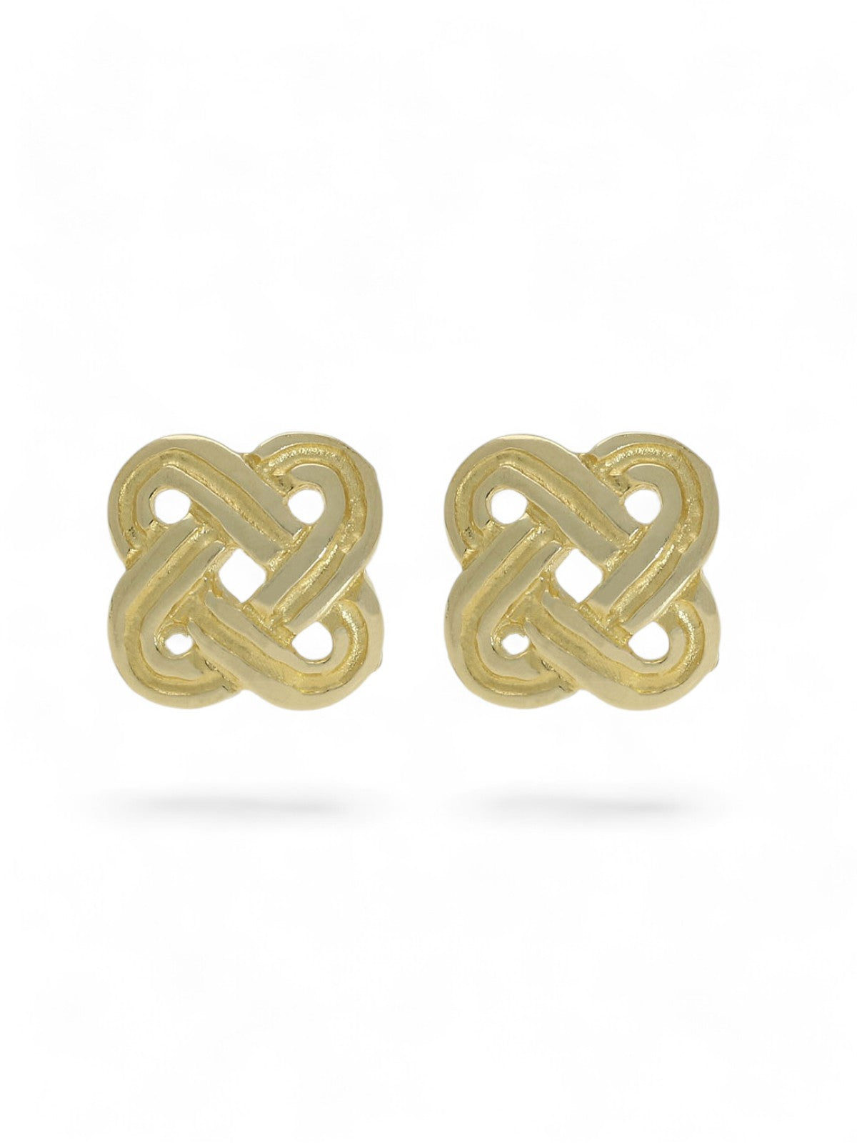 Square Knot Stud Earrings in 9ct Yellow Gold