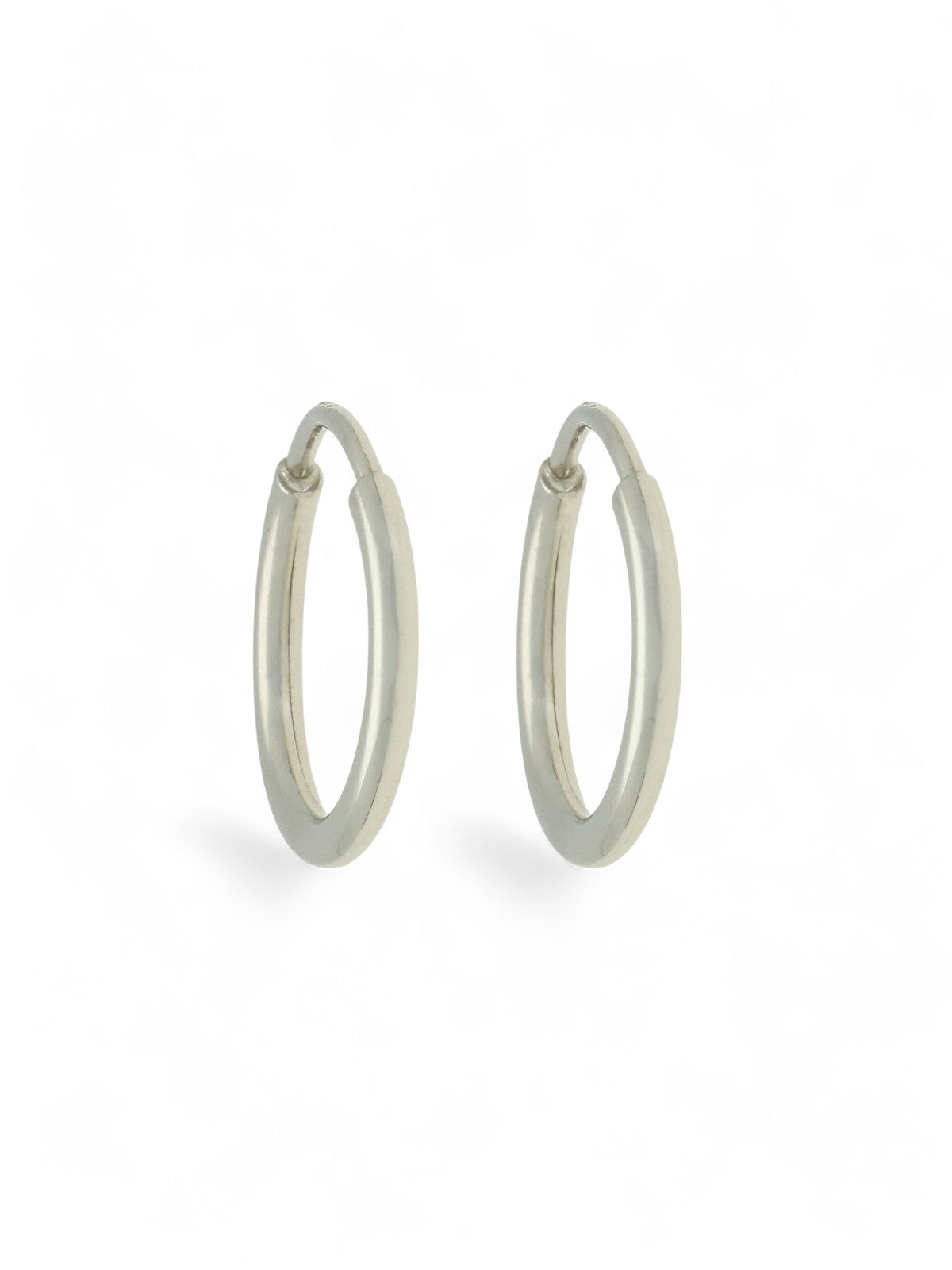 Thin Sleeper Hoop Earring in 9ct White Gold