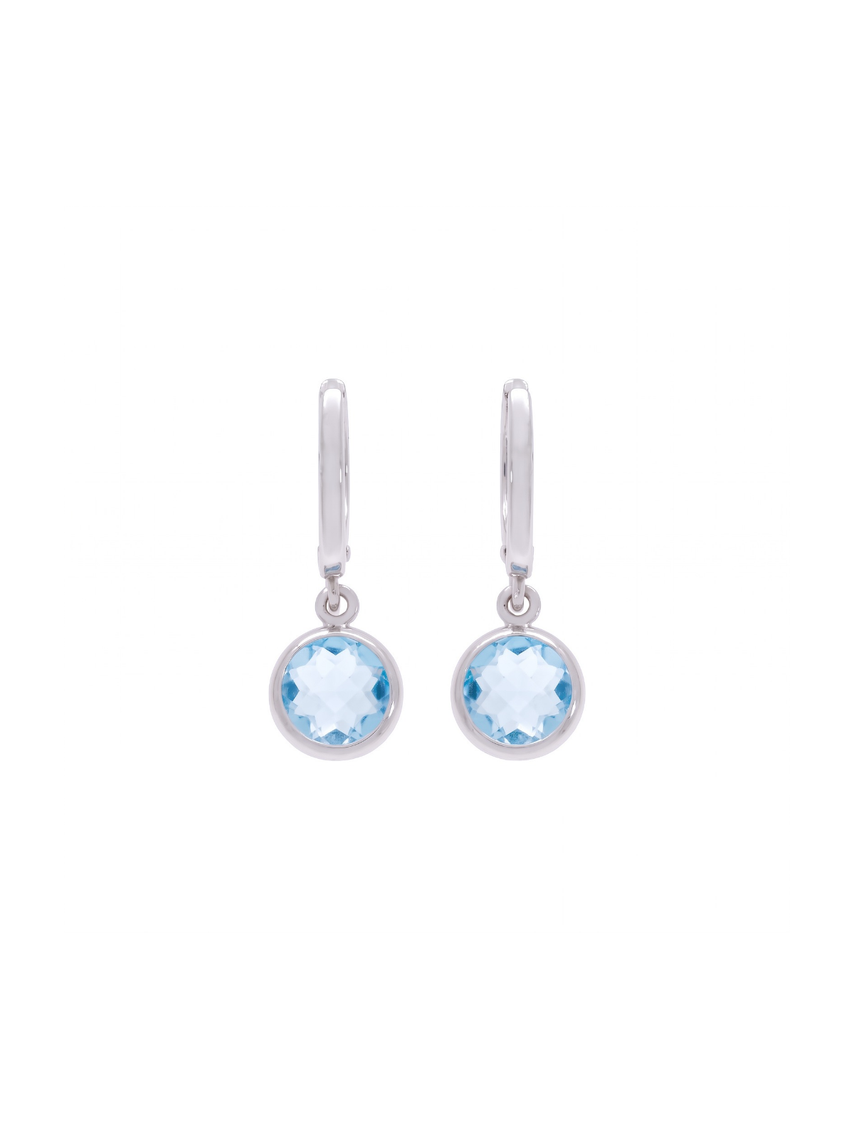 Blue Topaz Drop Earrings in 9ct White Gold