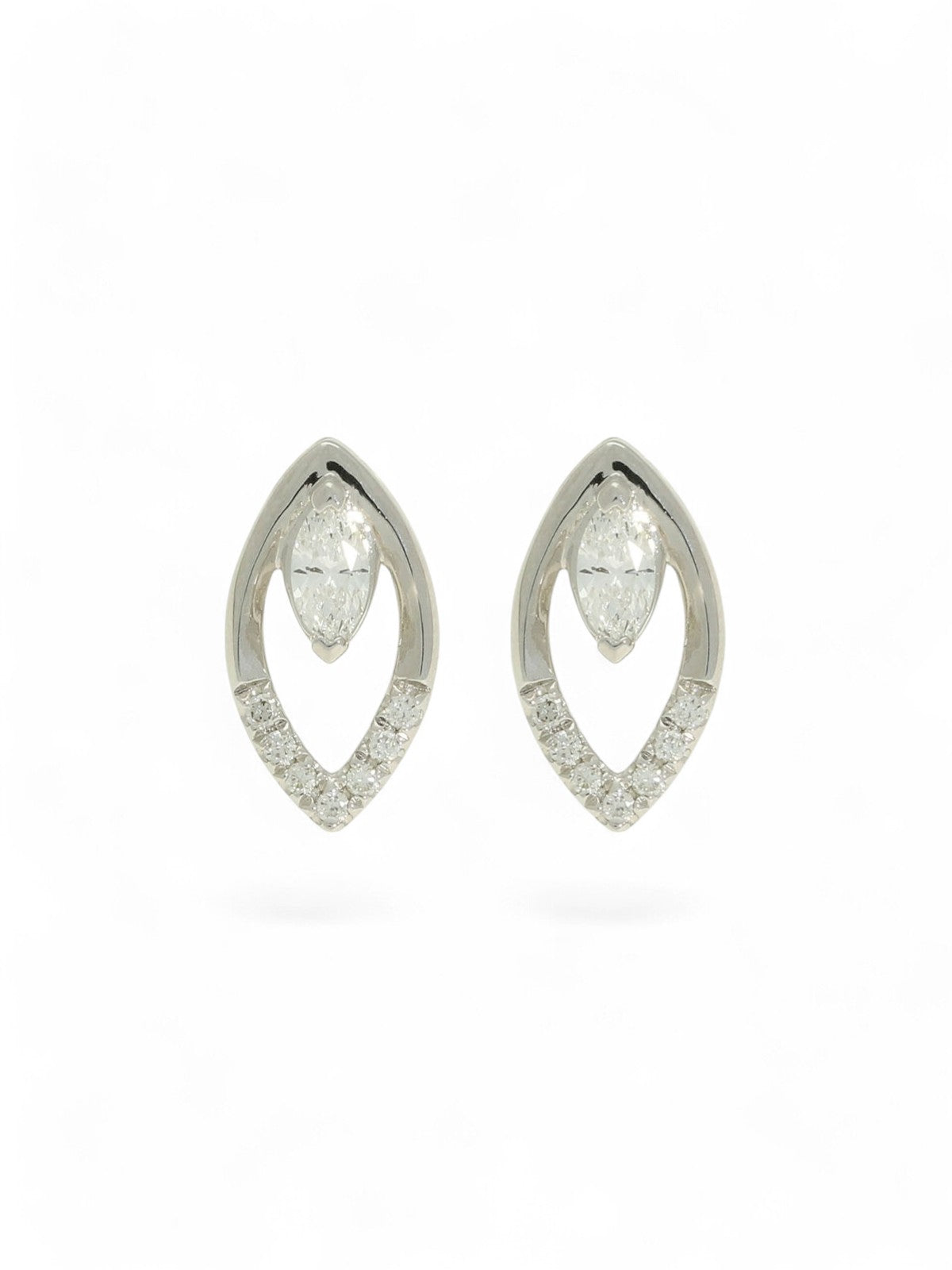 Diamond Marquise Stud Earrings 0.22ct in 9ct White Gold