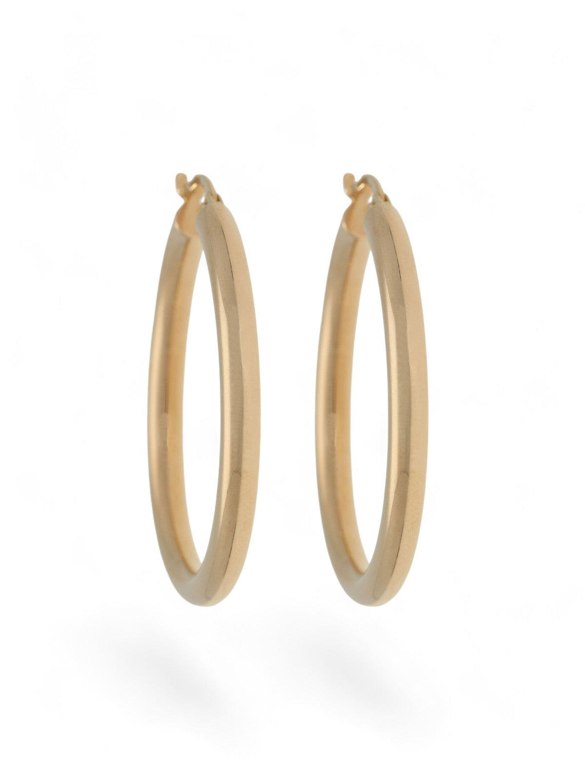 Round Hoop Earrings 30mm in 9ct Rose Gold