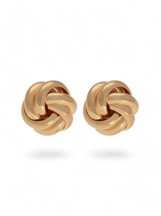 Knot Stud Earrings 10mm in 9ct Rose Gold