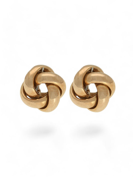 Four Strand Knot Stud Earrings 8mm in 9ct Rose Gold