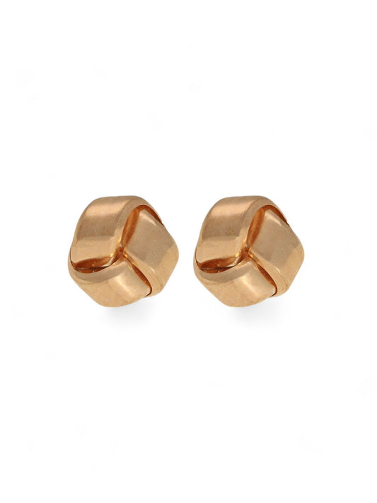 Frosted Knot Stud Earrings 7mm in 9ct Rose Gold