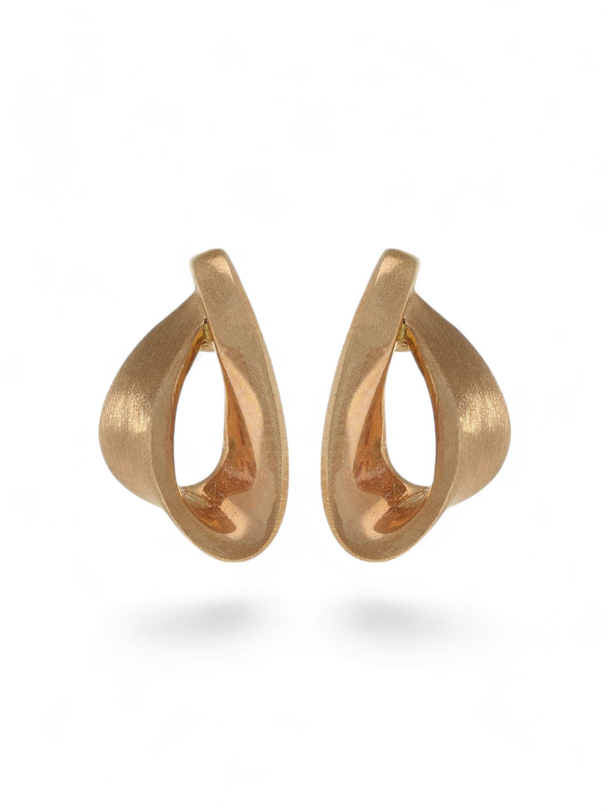 Fancy Ribbon Stud Earrings in 9ct Rose Gold