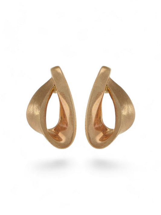 Fancy Ribbon Stud Earrings in 9ct Rose Gold