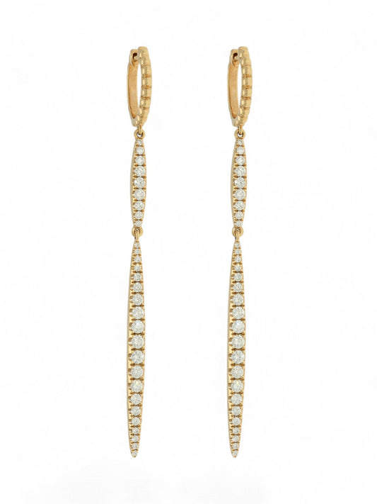 SALE Diamond Hoop & Bar Drop Earrings in 18ct Rose Gold