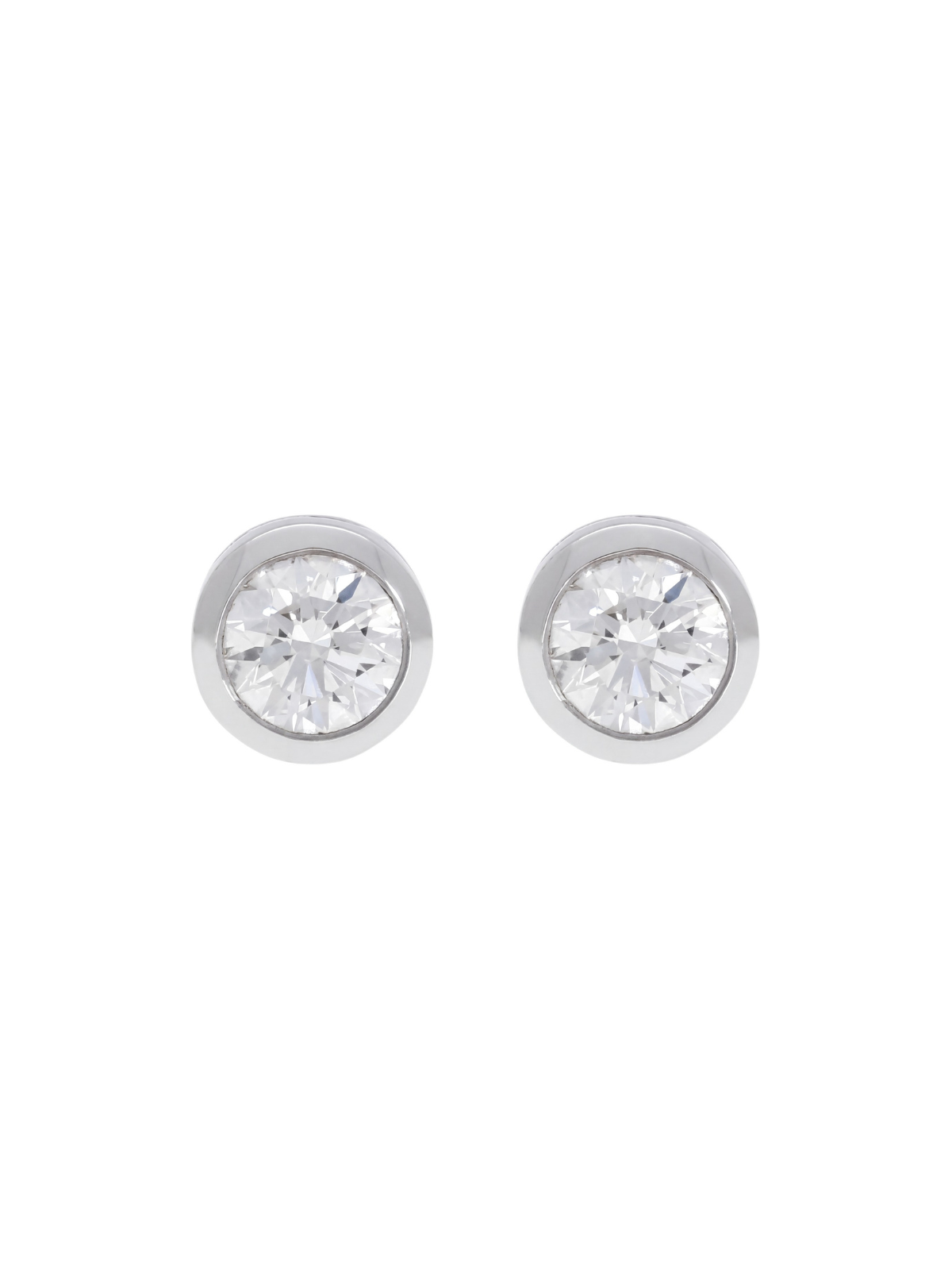 Diamond Solitaire Stud Earrings with 0.80ct of Round Brilliant Diamonds in 18ct White Gold