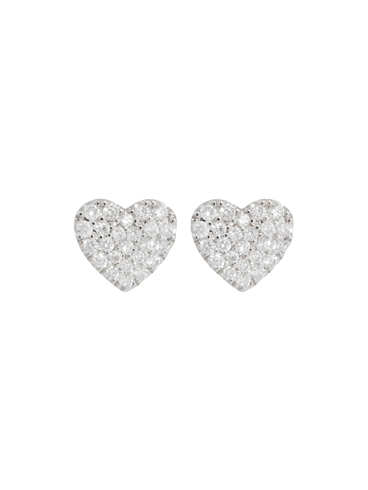 Diamond Heart Cluster Earrings with 0.33ct of Round Brilliant Diamonds in 18ct White Gold