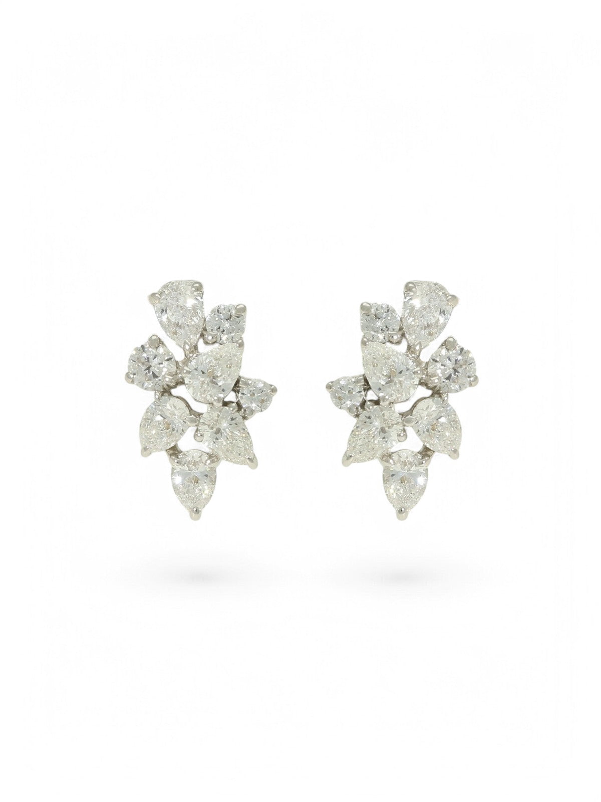 Diamond Cluster Stud Earrings 0.76ct in 18ct White Gold