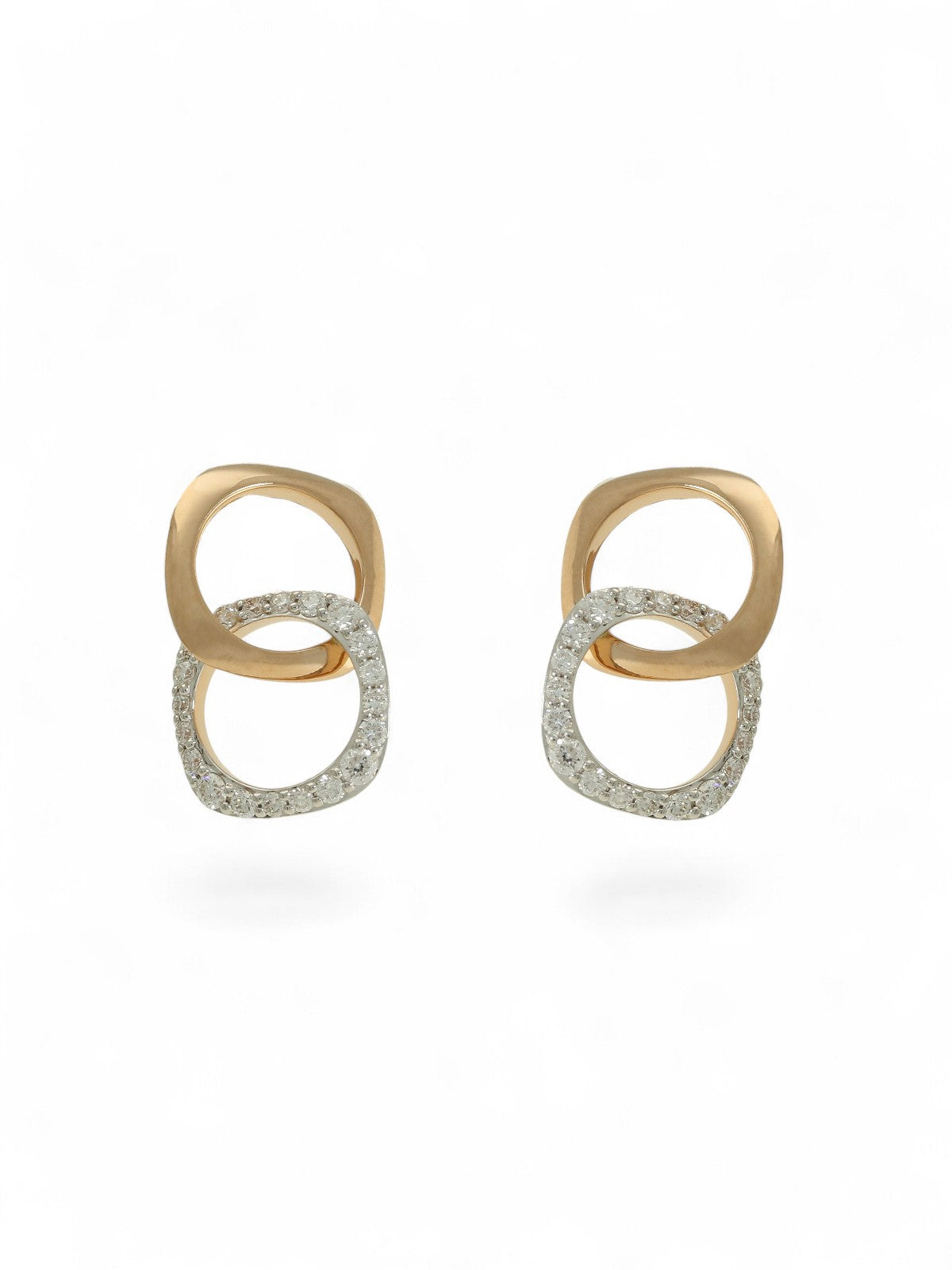 Diamond Interlocking Earrings in 18ct Rose Gold