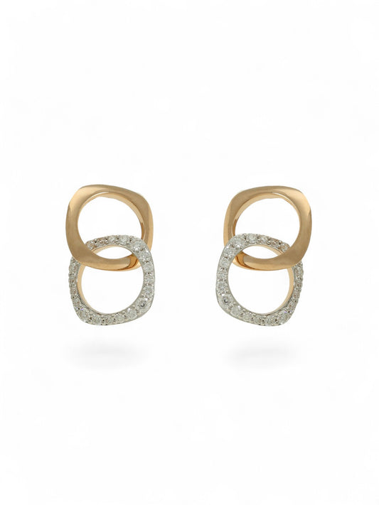 Diamond Interlocking Earrings in 18ct Rose Gold