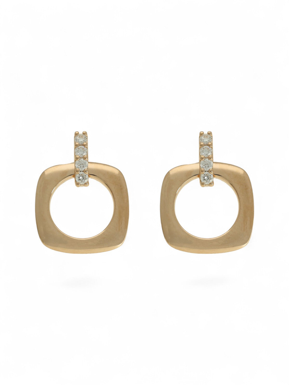 Diamond Square Earrings in 18ct Rose Gold