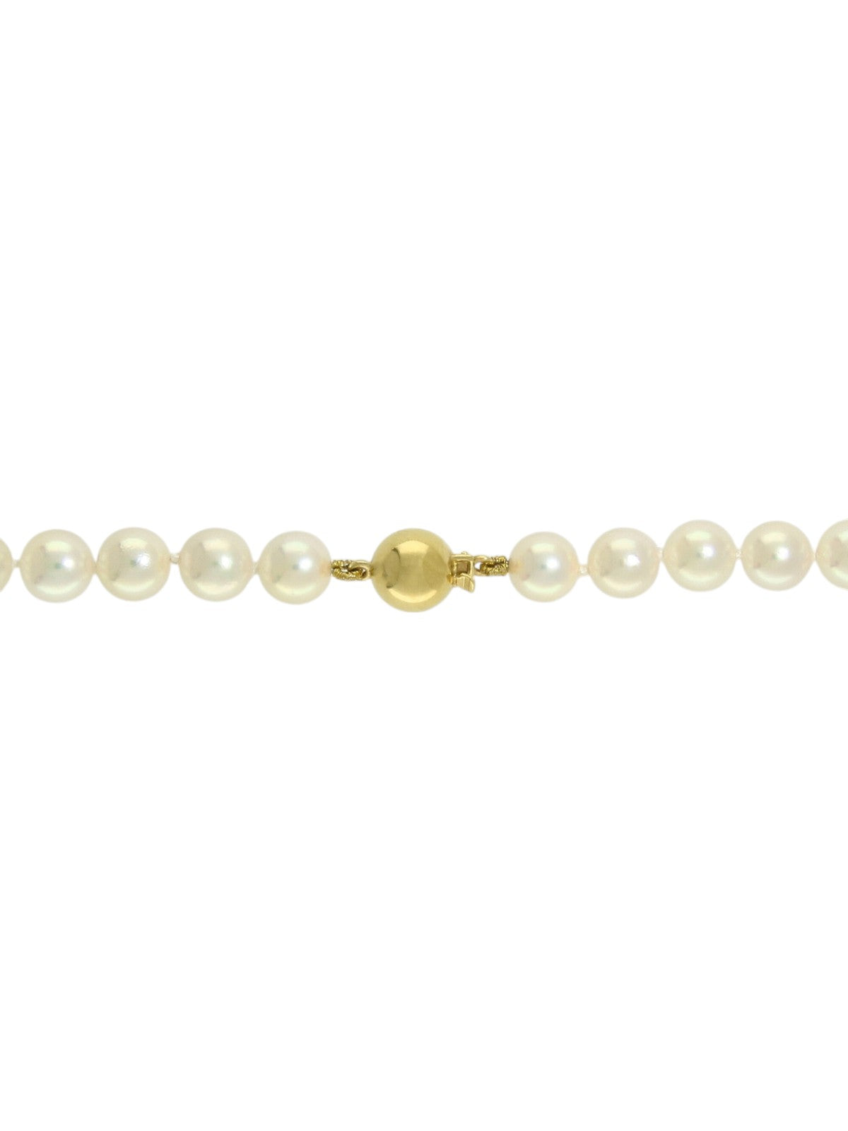 Single Row 7mm Cultured Pearls with 18ct Yellow Gold Ball Clasp