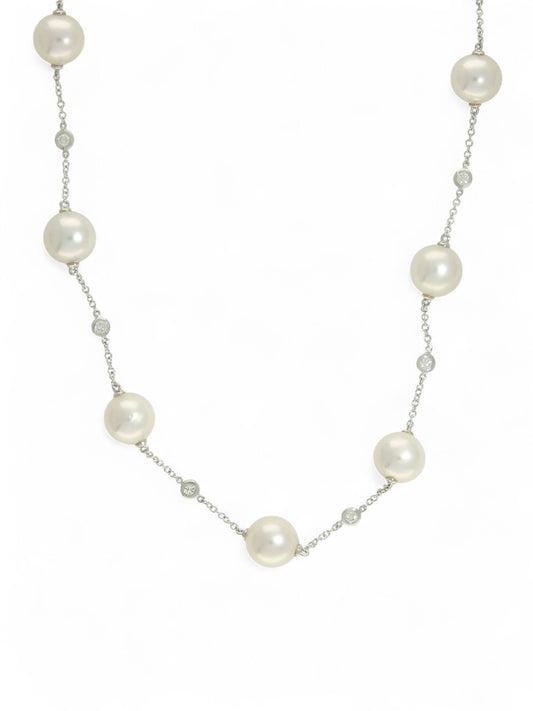 Akoya Pearl and Diamond Necklace
