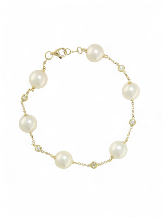 Akoya Pearl & Diamond Bracelet
