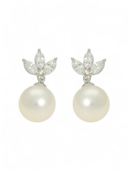 Akoya Pearl & Diamond Earrings in 18ct White Gold