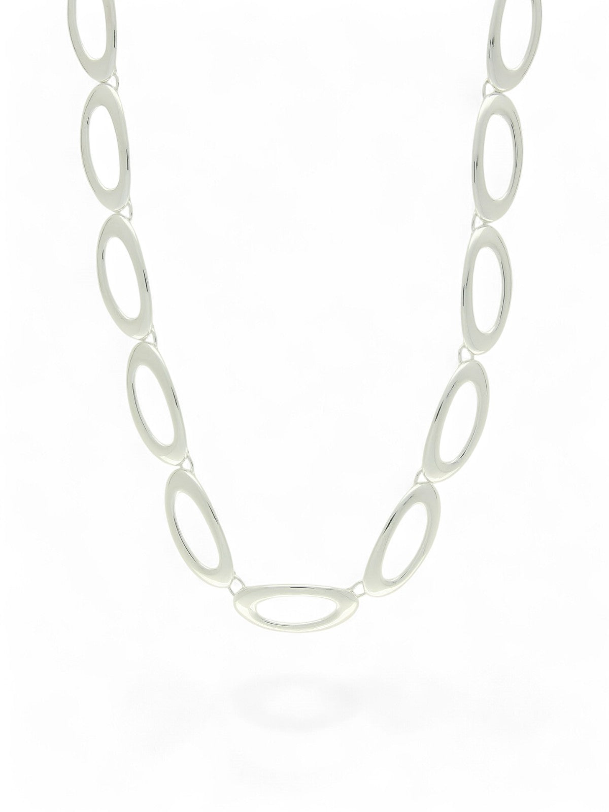 Oval Open Link Necklace in Silver