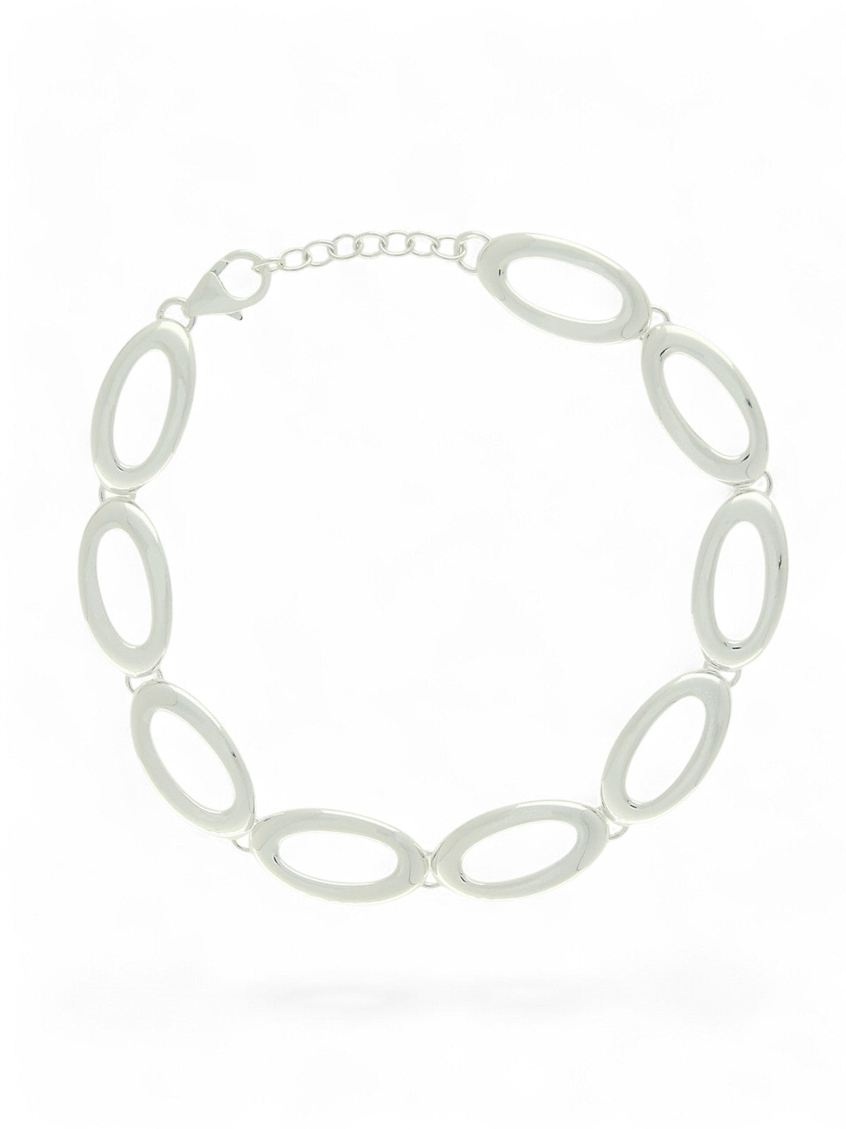 Open Oval Link Bracelet in Silver