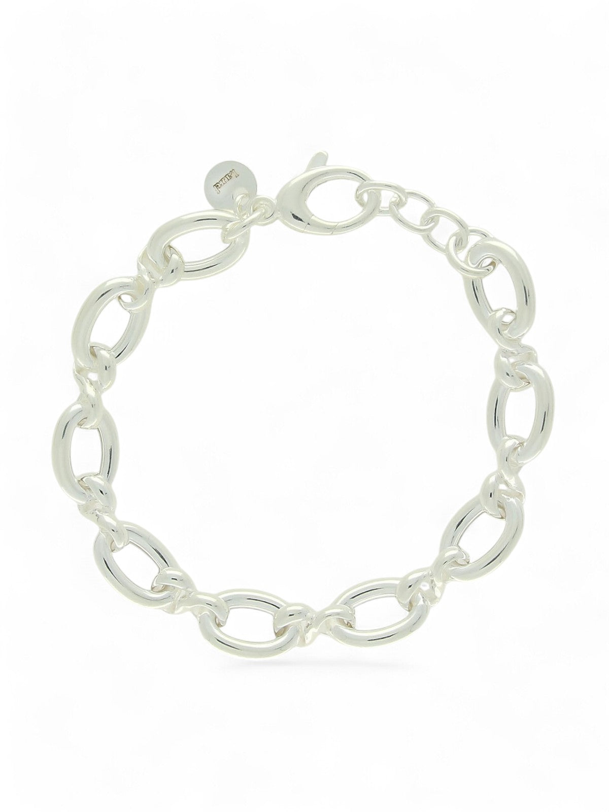 Open Oval & Figure of Eight Link Bracelet in Silver