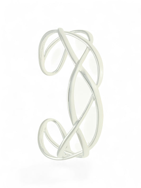 Silver Entwined Cuff Bangle