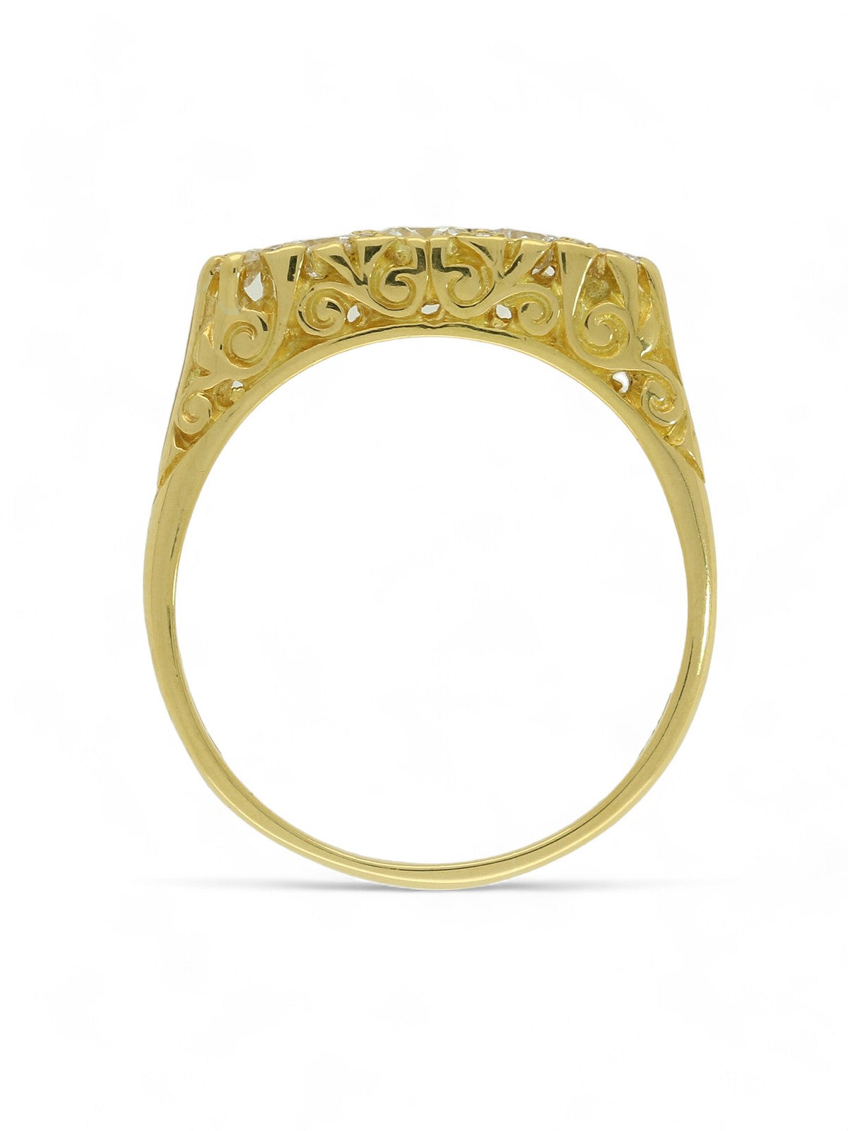 Pre Owned Graduated Diamond Ring in 18ct Yellow Gold
