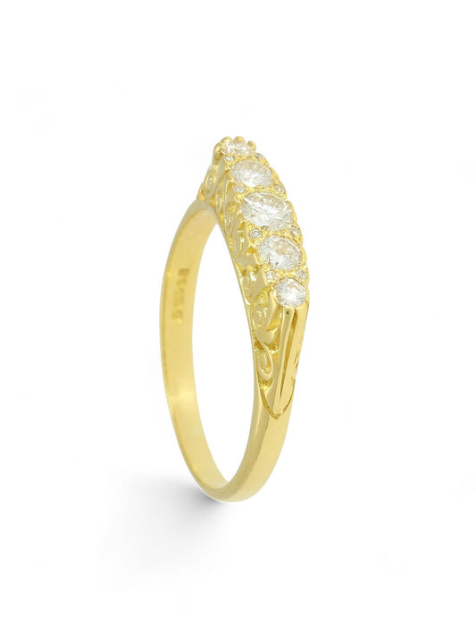 Pre Owned Graduated Diamond Ring in 18ct Yellow Gold