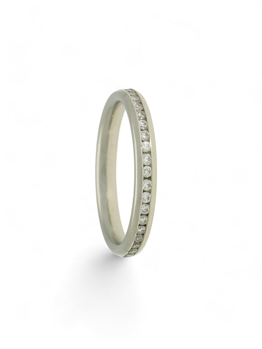 Pre Owned Diamond Full Eternity Ring in Platinum