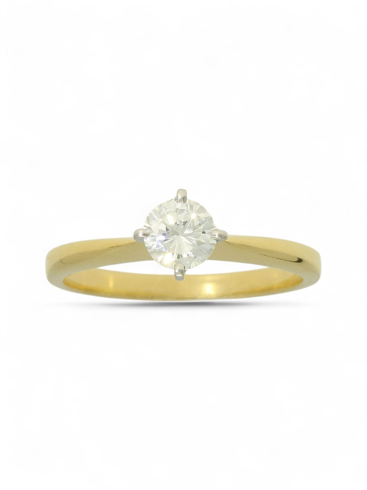 Pre Owned Diamond Solitaire Ring 0.50ct in 18ct Yellow & White Gold