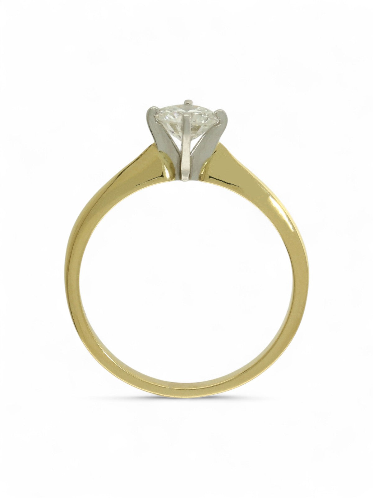 Pre Owned Diamond Solitaire Ring 0.50ct in 18ct Yellow & White Gold