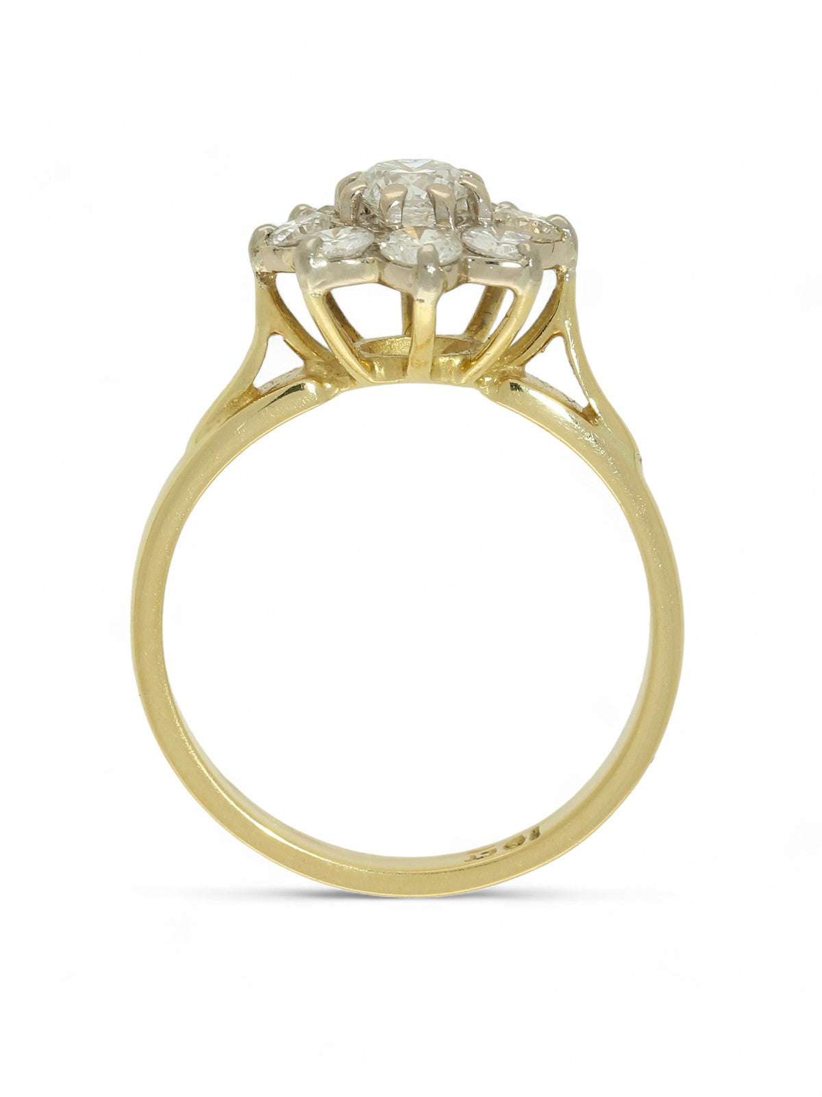 Pre Owned Diamond Flower Cluster Ring in 18ct Yellow Gold