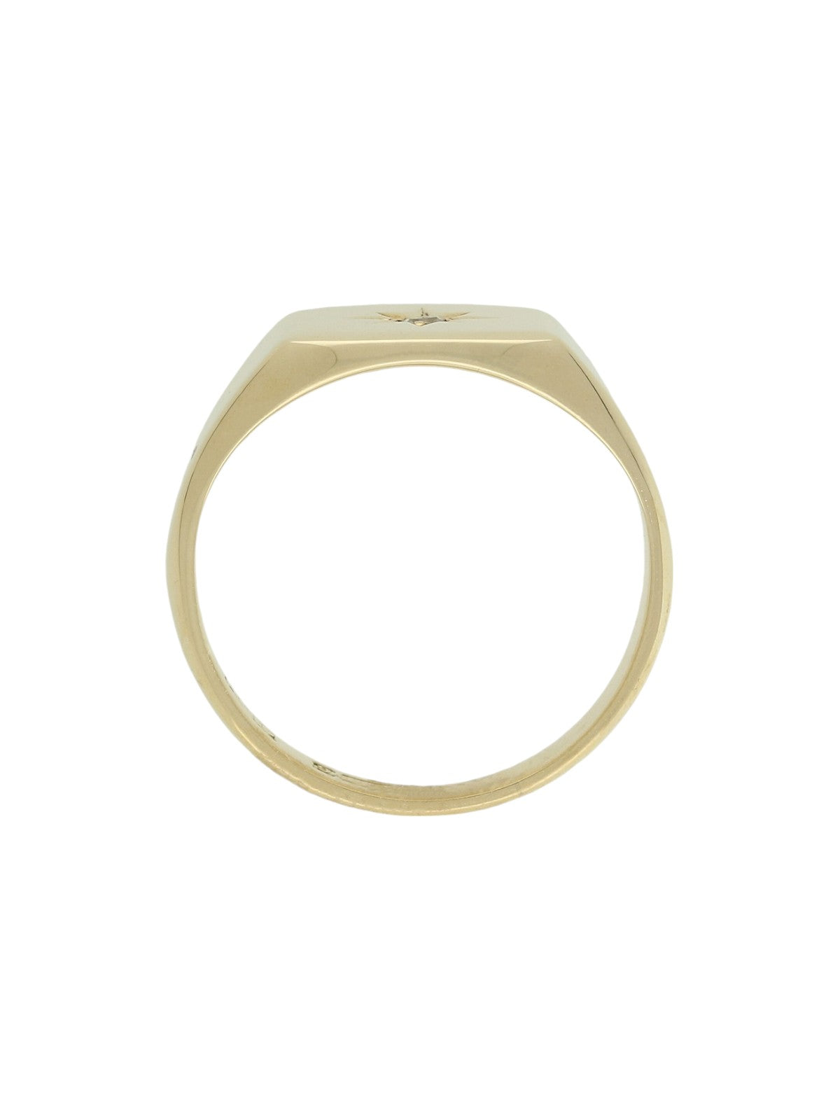 Pre Owned Diamond Signet Ring in 9ct Yellow Gold