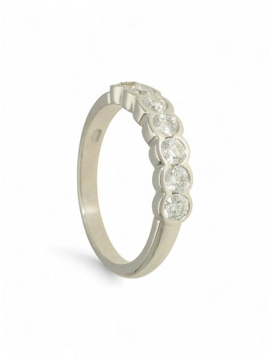 Pre Owned Diamond Seven Stone Eternity Ring in Platinum