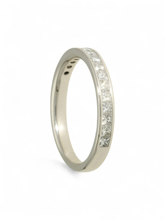 Pre Owned Diamond Half Set Eternity Ring in 18ct White Gold