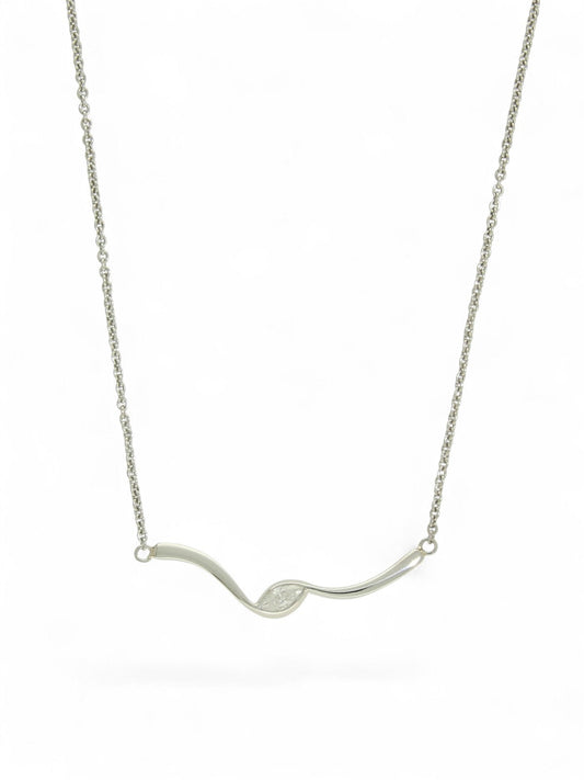 Pre Owned Diamond Marquise Bar Necklace in Platinum