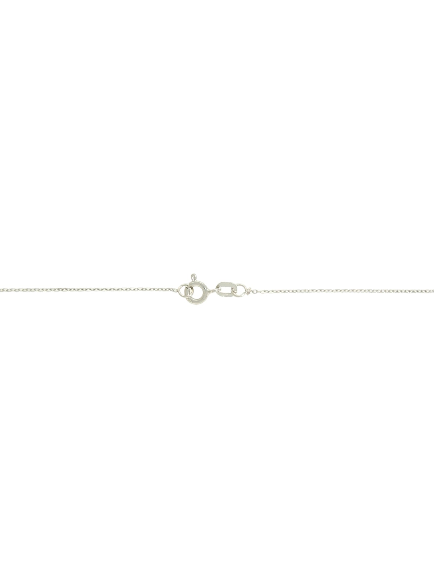 White-gold chain with bolt ring clasp on a white background.