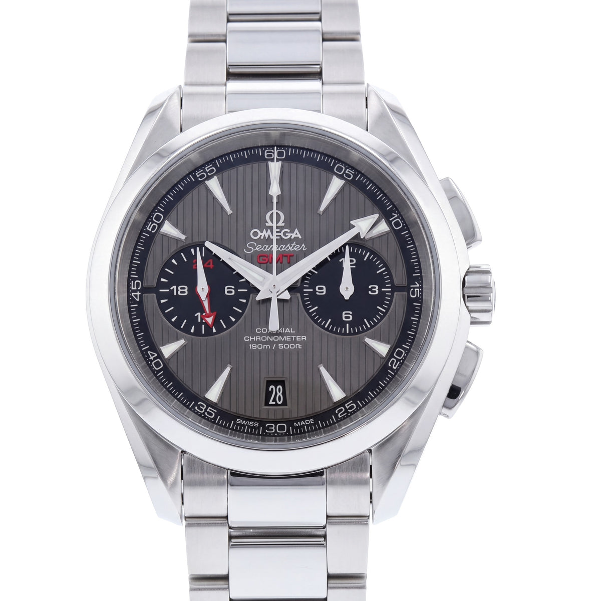 Pre-Owned Omega Seamaster Aqua Terra GMT 43mm with Steel Bracelet & Grey Dial
