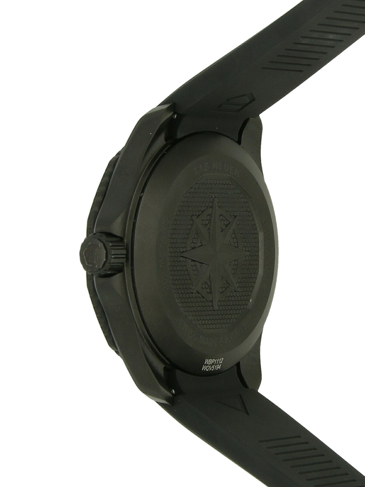 Pre Owned TAG Heuer Aquaracer Black Steel Solargraph 40mm Watch on Black Rubber Strap