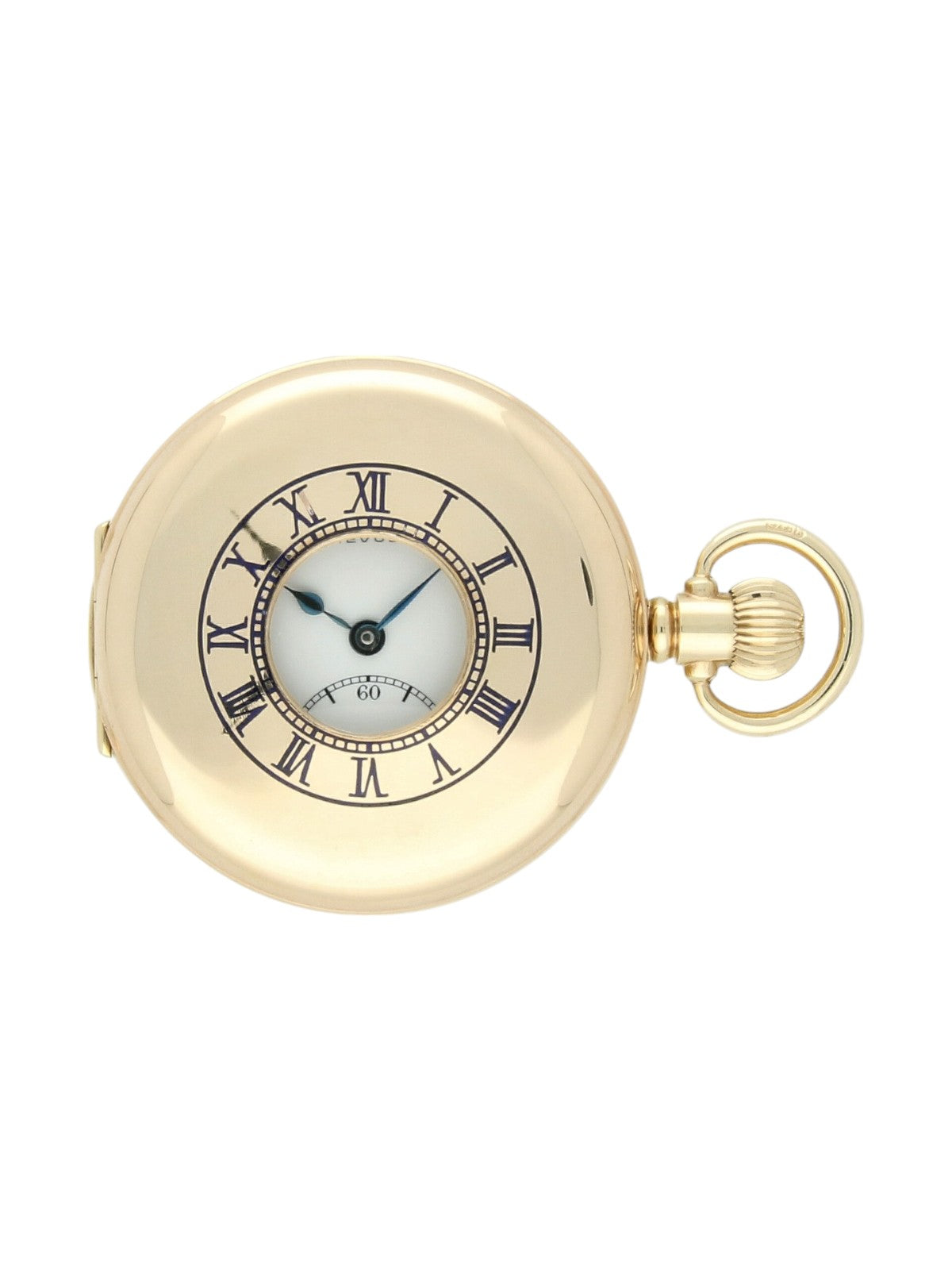 Pre Owned Vertex Revue Half Hunter 9ct Yellow Gold Hallmarked Manual Wind Pocket Watch