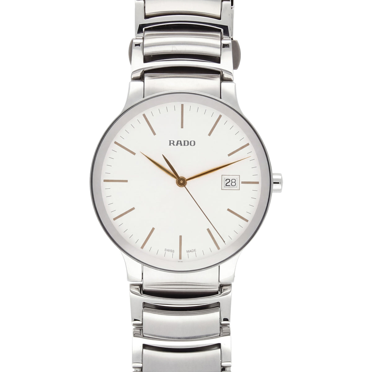 Pre-Owned Rado Centrix 38mm with Steel Bracelet & White Dial
