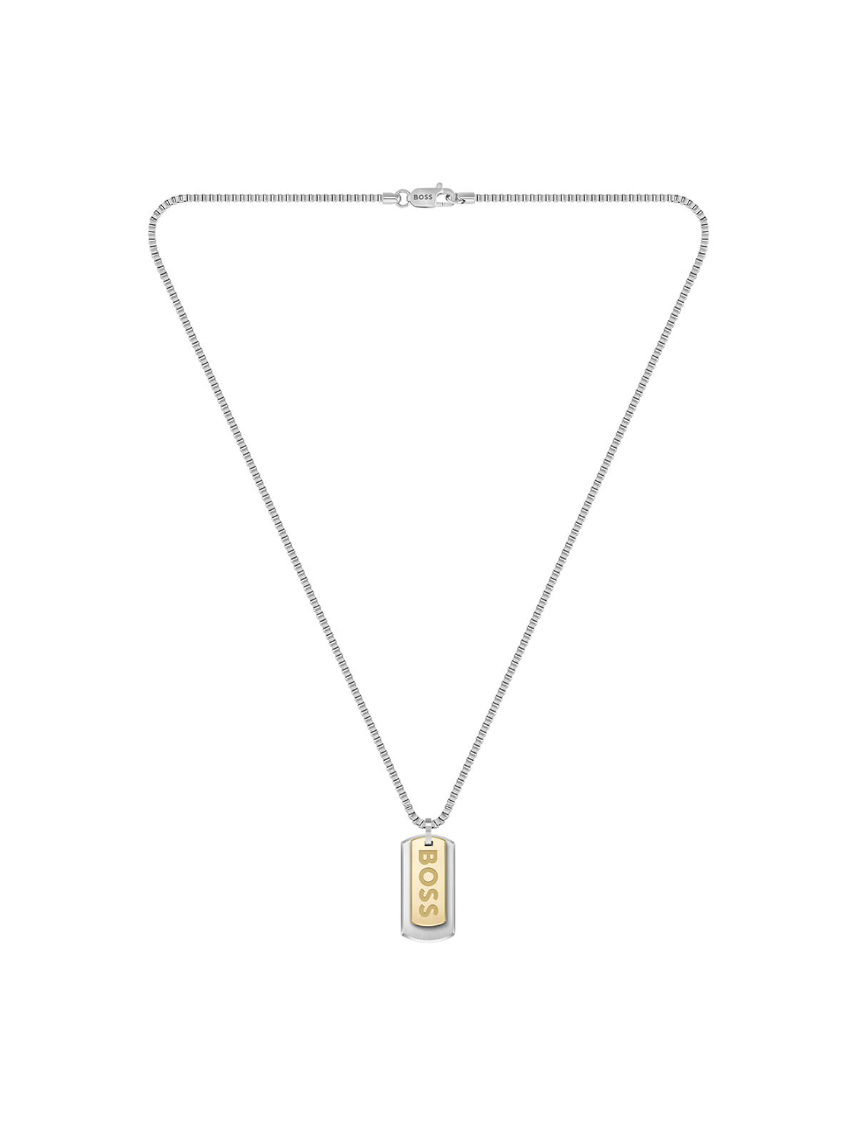 BOSS Devon Box Chain Necklace in Stainless Steel 1580576