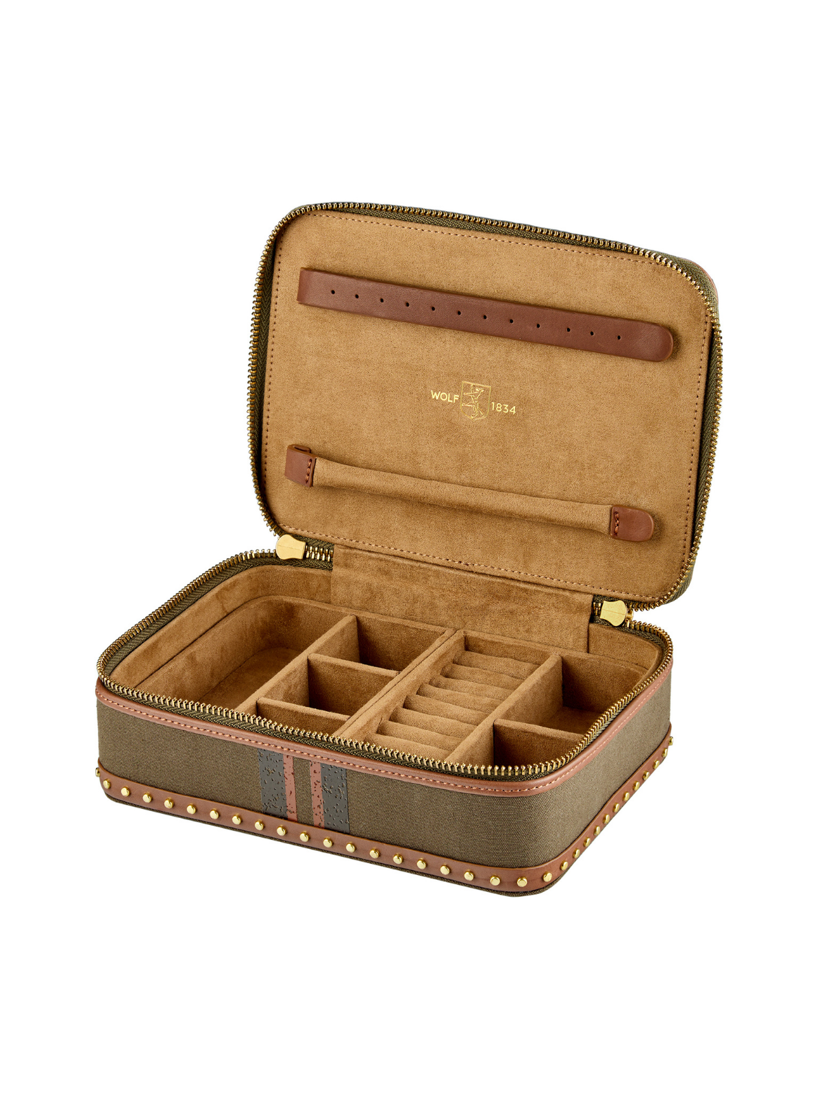 Wolf Ida Travel Jewellery Case - Khaki *Online Exclusive*