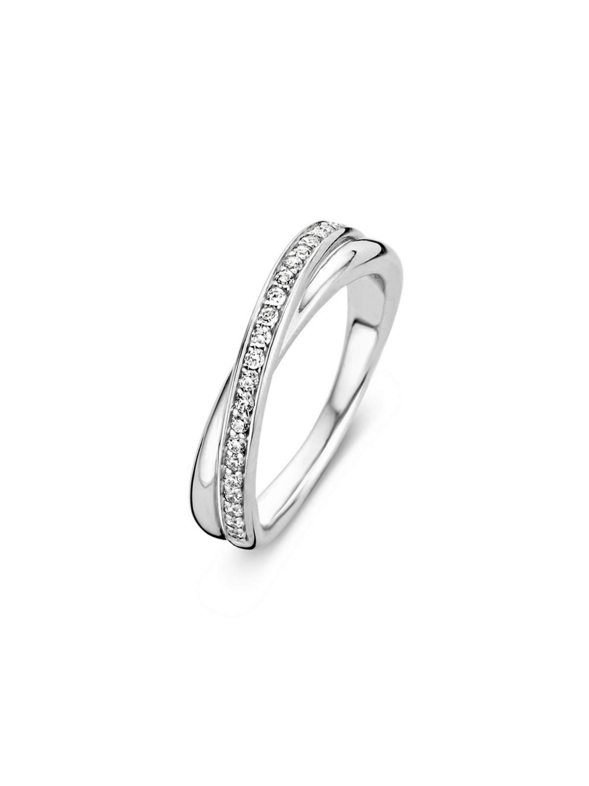 Ti Sento Zirconia Crossover Ring - Size L - 1953ZI/52