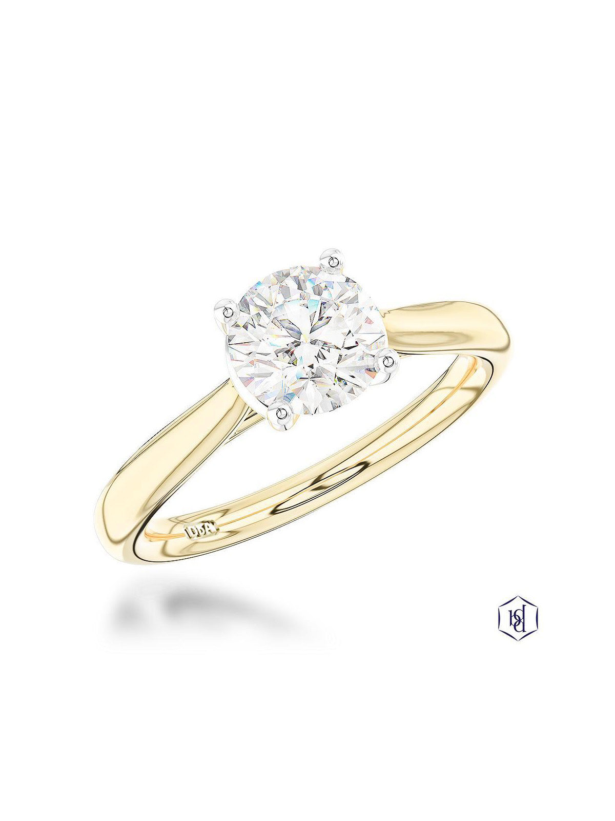 Open Tulip 1.01ct Diamond Round Brilliant Cut Solitaire Ring in 18ct Yellow Gold